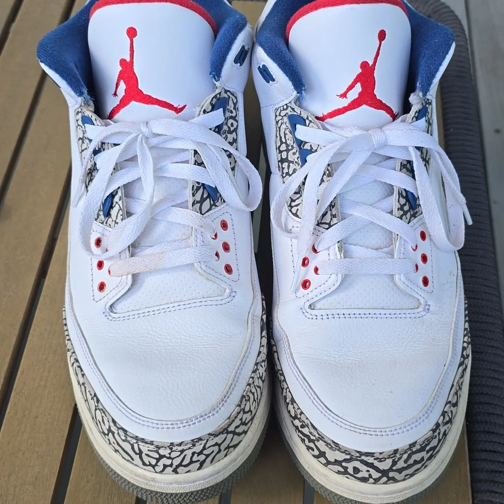 Jordan 3 Retro OG White and True Blue 2016 Size 14 - Picture 4 of 8